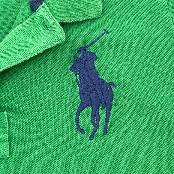 Ralph Lauren Sport Green Polo Shirt Large Embroidered Pony Crest Logos - Picture 3 of 6